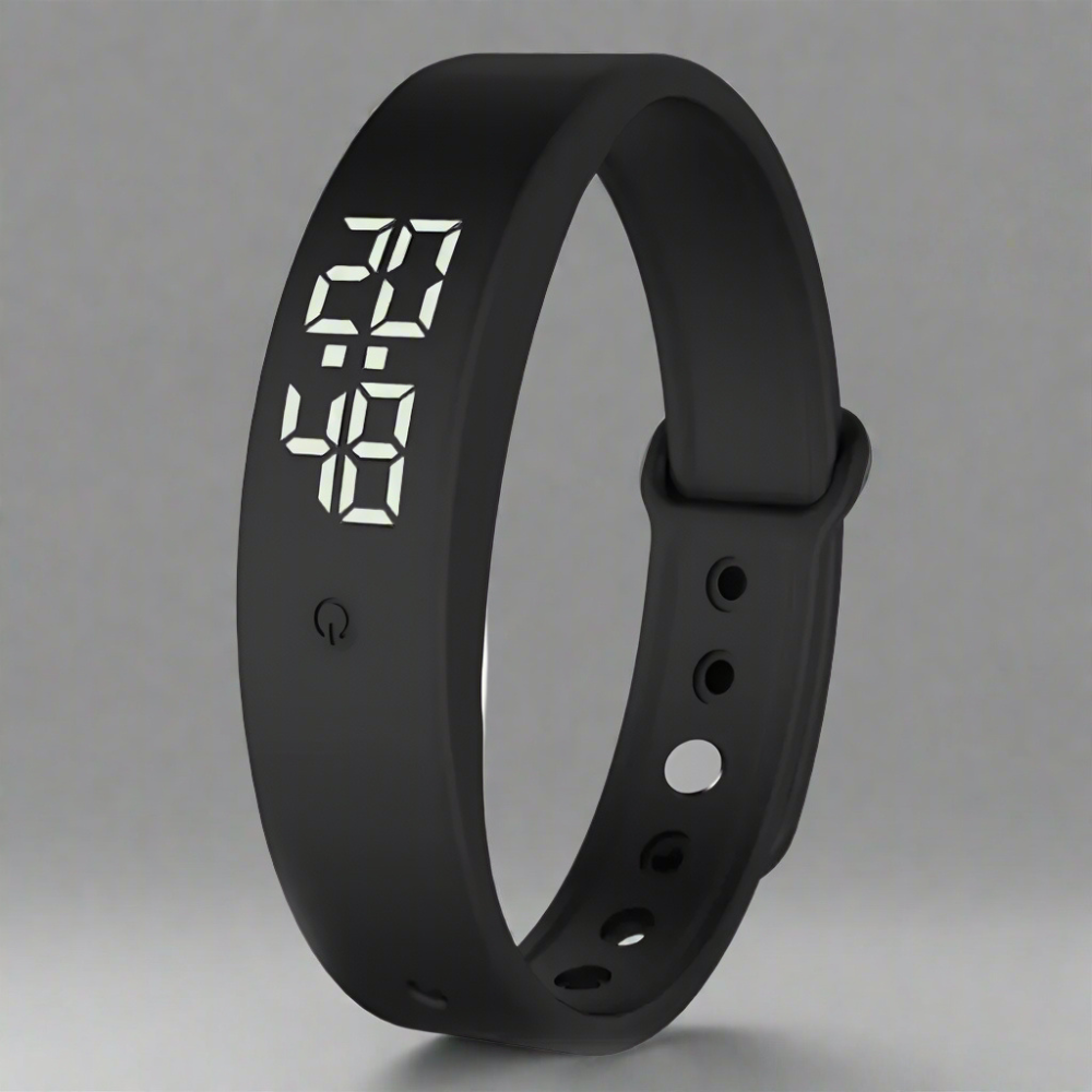 Fitness Smartwatch | Water-Resistant | Temp & Activity Tracking | Adjustable Silicone Band