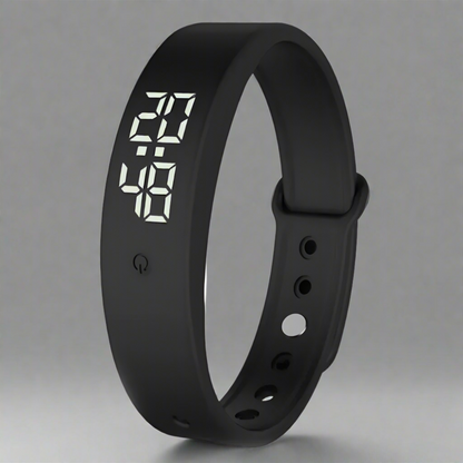 Fitness Smartwatch | Water-Resistant | Temp & Activity Tracking | Adjustable Silicone Band