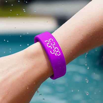 Fitness Smartwatch | Water-Resistant | Temp & Activity Tracking | Adjustable Silicone Band