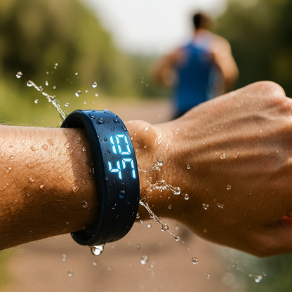 Fitness Smartwatch | Water-Resistant | Temp & Activity Tracking | Adjustable Silicone Band