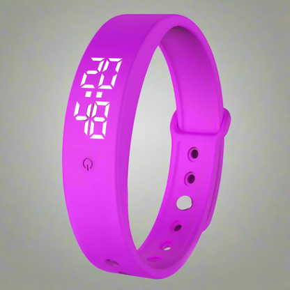 Fitness Smartwatch | Water-Resistant | Temp & Activity Tracking | Adjustable Silicone Band