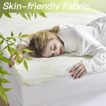 Fitted Sheet | Cooling Bamboo Fiber | Waterproof Backing & Deep-Pocket Fit | For Hot Sleepers