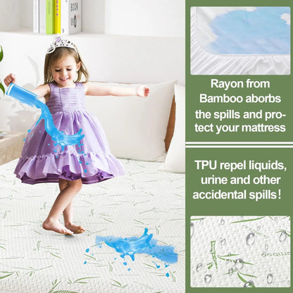 Fitted Sheet | Cooling Bamboo Fiber | Waterproof Backing & Deep-Pocket Fit | For Hot Sleepers