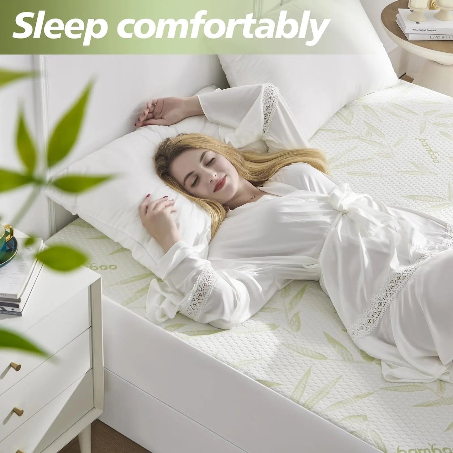 Fitted Sheet | Cooling Bamboo Fiber | Waterproof Backing & Deep-Pocket Fit | For Hot Sleepers