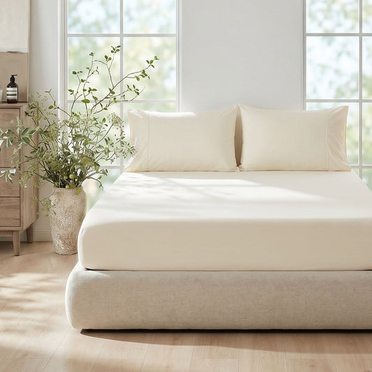 Fitted Sheet Set for Hot Sleepers | Japanese Cooling Fabric | 15 in Deep Pockets, 2 Pillowcases