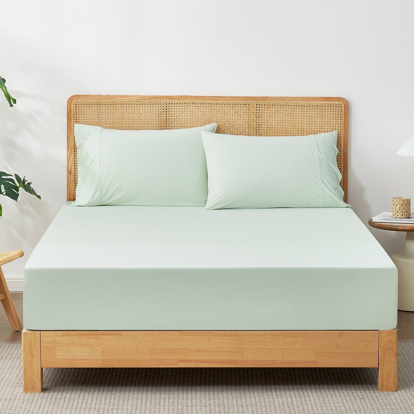 Fitted Sheet Set for Hot Sleepers | Japanese Cooling Fabric | 15 in Deep Pockets, 2 Pillowcases