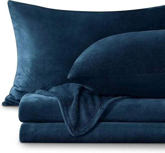 Flannel Bedding Set | Deep Pocket Fitted Sheet | Double-Brushed Microfiber | All-Season Comfort