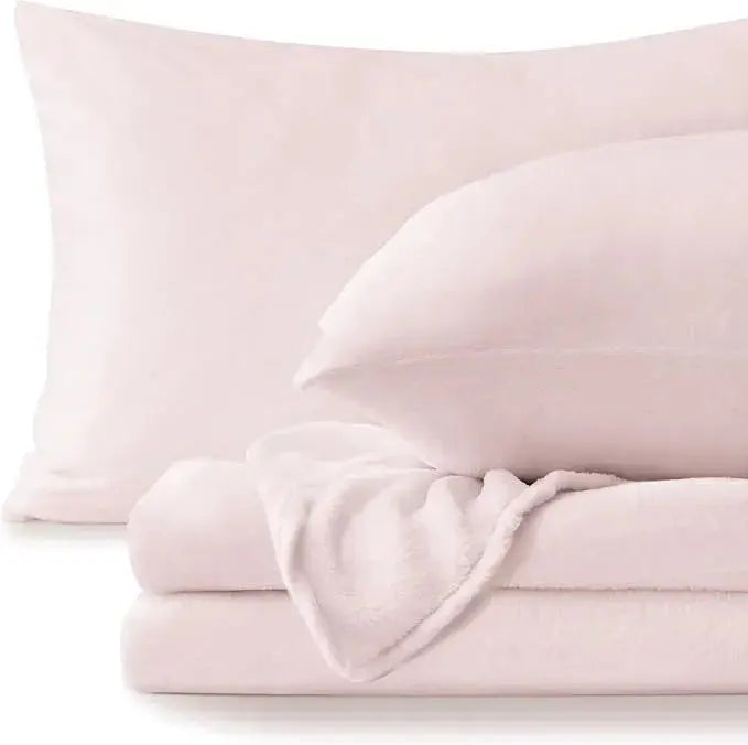 Flannel Bedding Set | Deep Pocket Fitted Sheet | Double-Brushed Microfiber | All-Season Comfort