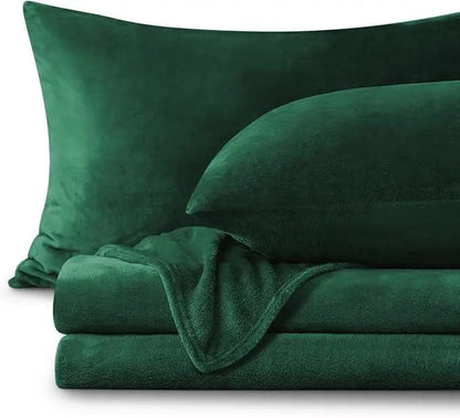 Flannel Bedding Set | Deep Pocket Fitted Sheet | Double-Brushed Microfiber | All-Season Comfort