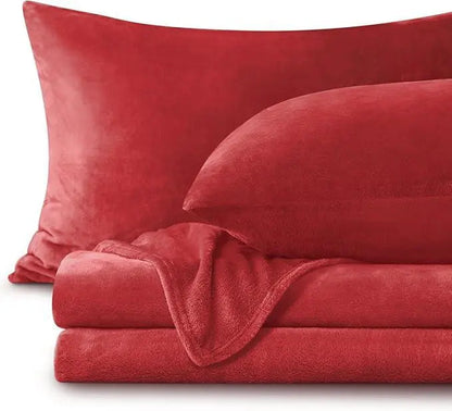 Flannel Bedding Set | Deep Pocket Fitted Sheet | Double-Brushed Microfiber | All-Season Comfort