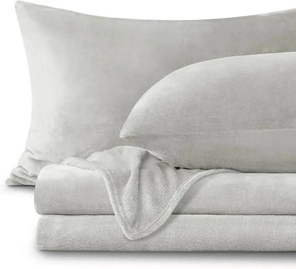 Flannel Bedding Set | Deep Pocket Fitted Sheet | Double-Brushed Microfiber | All-Season Comfort