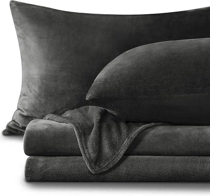 Flannel Bedding Set | Deep Pocket Fitted Sheet | Double-Brushed Microfiber | All-Season Comfort