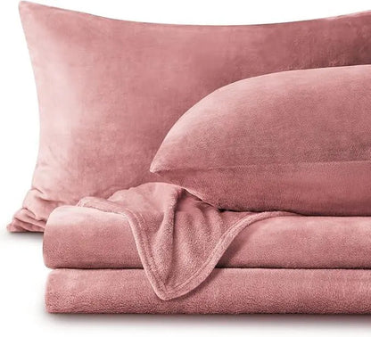 Flannel Bedding Set | Deep Pocket Fitted Sheet | Double-Brushed Microfiber | All-Season Comfort