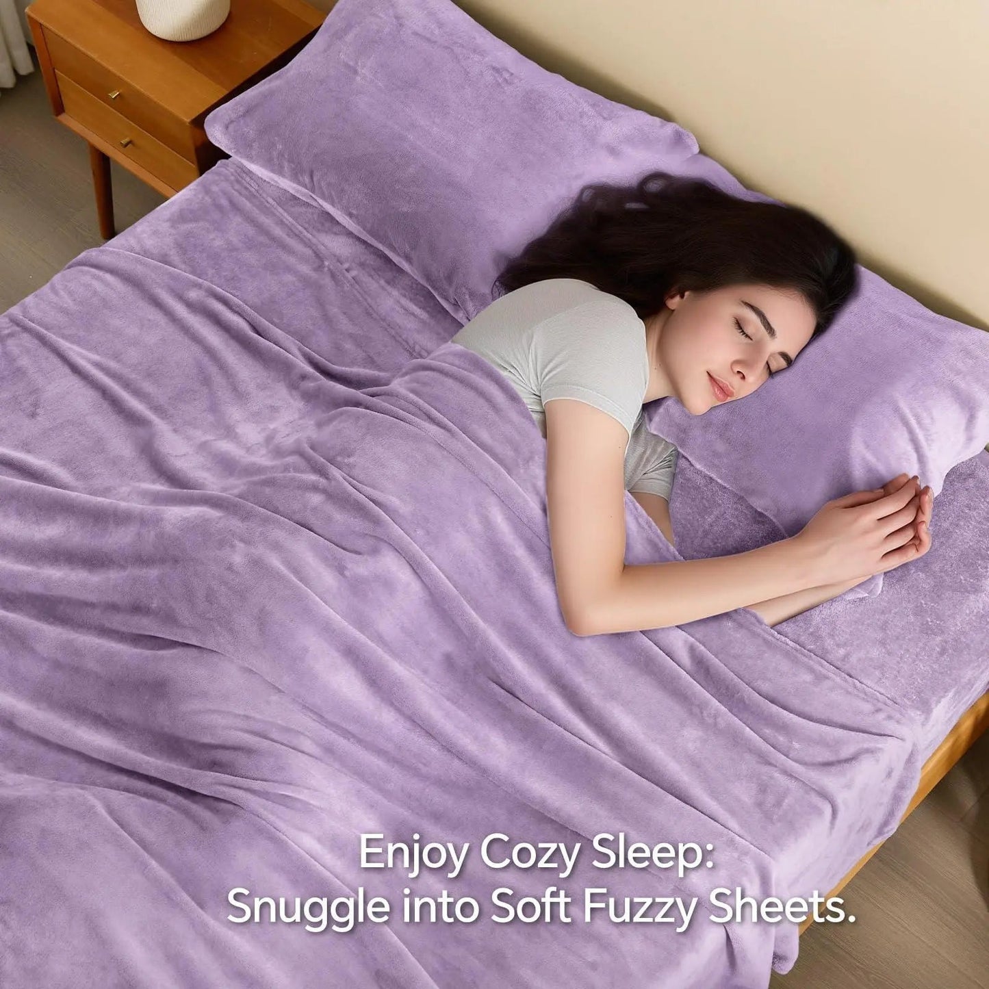 Flannel Bedding Set | Deep Pocket Fitted Sheet | Double-Brushed Microfiber | All-Season Comfort