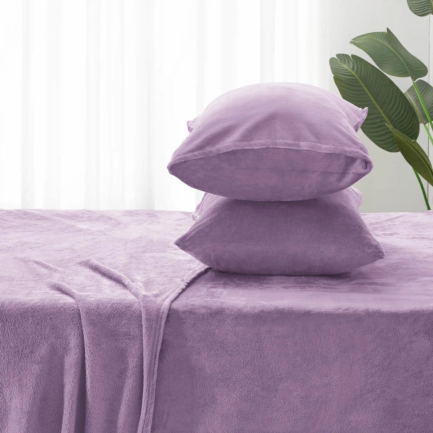 Flannel Bedding Set | Deep Pocket Fitted Sheet | Double-Brushed Microfiber | All-Season Comfort
