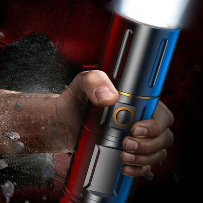 Flashlight | High-Intensity LED Beam & Zoom | Rechargeable with Power Bank | Waterproof Body