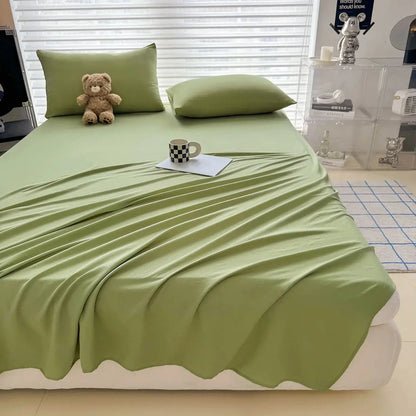 Flat Bedsheet Set | Soft Breathable Fabric | Polyester & 2 Pillowcases | Easy Care