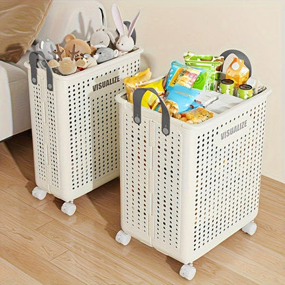 Foldable Laundry Basket | Castor Wheels | Large Capacity & Space-Saving
