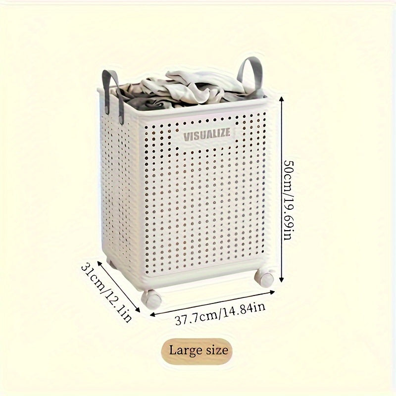 Foldable Laundry Basket | Castor Wheels | Large Capacity & Space-Saving
