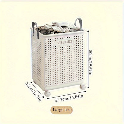 Foldable Laundry Basket | Castor Wheels | Large Capacity & Space-Saving