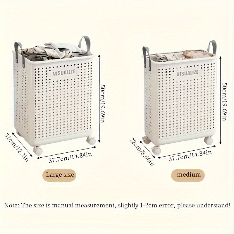 Foldable Laundry Basket | Castor Wheels | Large Capacity & Space-Saving