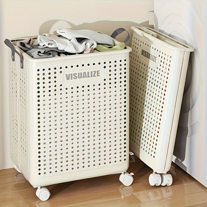 Foldable Laundry Basket | Castor Wheels | Large Capacity & Space-Saving