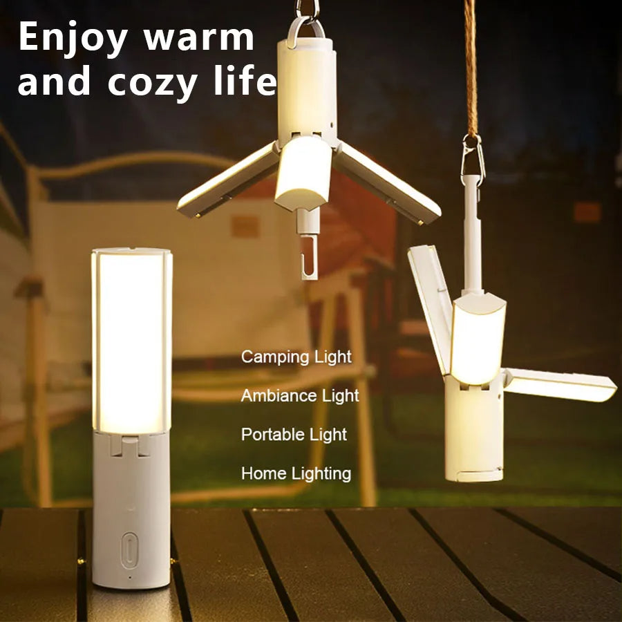 Folding Camping Lantern | Rechargeable LED with 3 Light Modes | Fast Type-C Charging