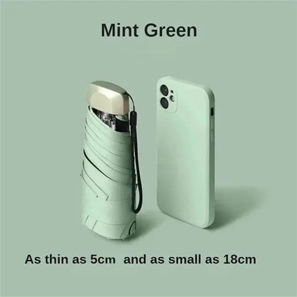 Folding Mini Umbrella | UV-Blocking & Wind-Resistant | 19 cm Collapsed | Travel-Friendly