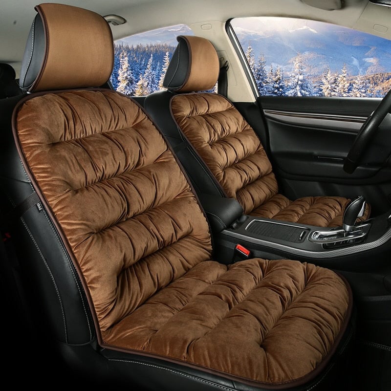 Front Car Seat Cushion Pad | Quilted Short Plush | 19.1 in x 40.6 in | Comfortable Fit