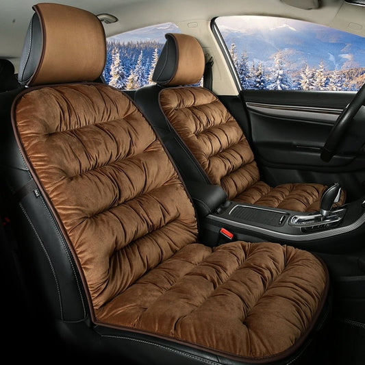 Front Car Seat Cushion Pad | Quilted Short Plush | 19.1 in x 40.6 in | Comfortable Fit