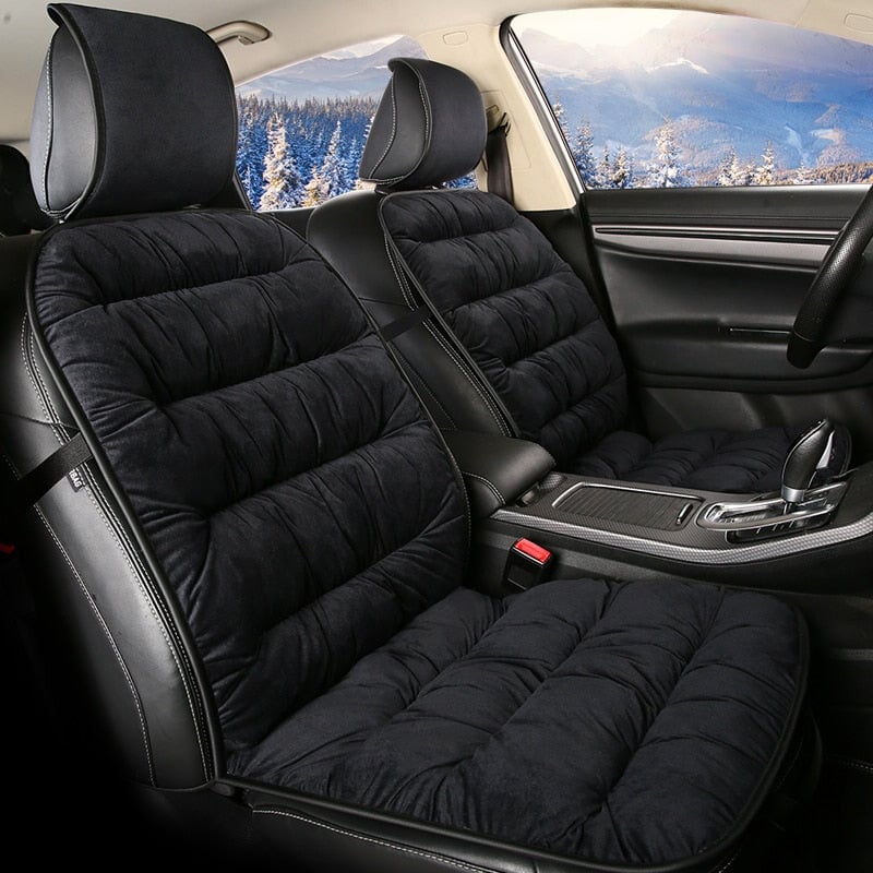Front Car Seat Cushion Pad | Quilted Short Plush | 19.1 in x 40.6 in | Comfortable Fit