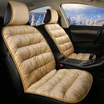 Front Car Seat Cushion Pad | Quilted Short Plush | 19.1 in x 40.6 in | Comfortable Fit