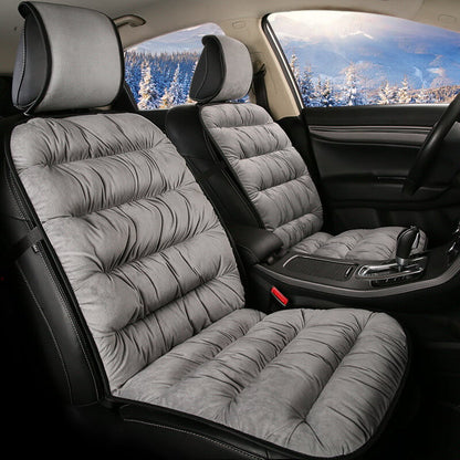 Front Car Seat Cushion Pad | Quilted Short Plush | 19.1 in x 40.6 in | Comfortable Fit