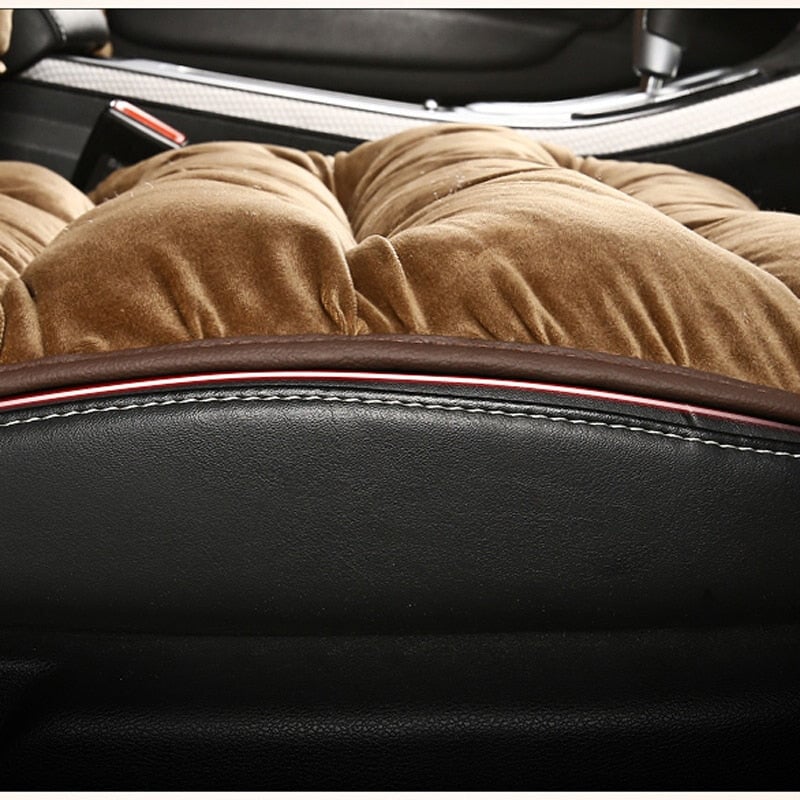 Front Car Seat Cushion Pad | Quilted Short Plush | 19.1 in x 40.6 in | Comfortable Fit