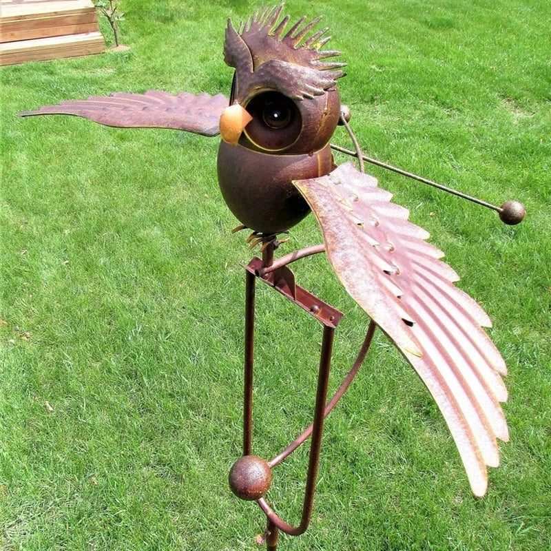 Garden Bird Stake | Animated Flapping Wings | Powder-Coated Metal | Weather-Resistant
