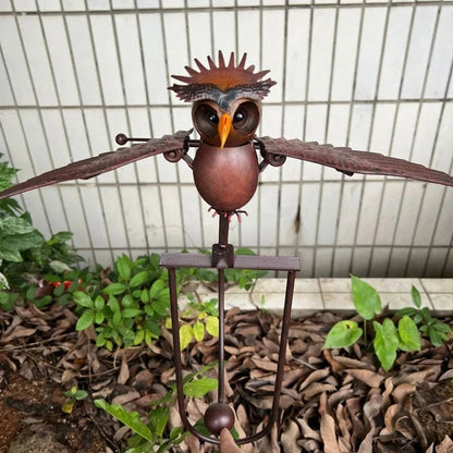 Garden Bird Stake | Animated Flapping Wings | Powder-Coated Metal | Weather-Resistant