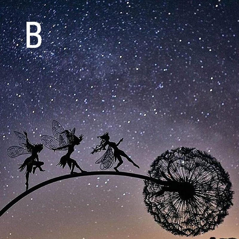 Garden Fairy Stake | Dancing Wind Spinner | Metal Stem, 31.5 in Height | Whimsical Garden Accent