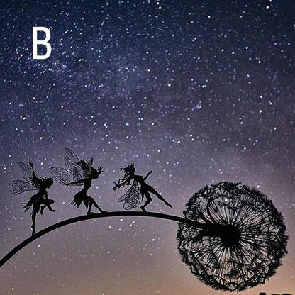 Garden Fairy Stake | Dancing Wind Spinner | Metal Stem, 31.5 in Height | Whimsical Garden Accent