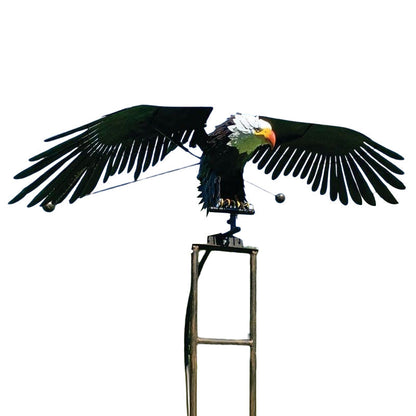 Garden Wind Spinner Stake | Kinetic Eagle & Owl Designs | Powder-Coated Metal | Outdoor Decor