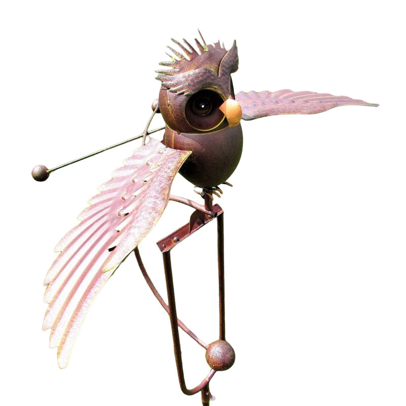 Garden Wind Spinner Stake | Kinetic Eagle & Owl Designs | Powder-Coated Metal | Outdoor Decor