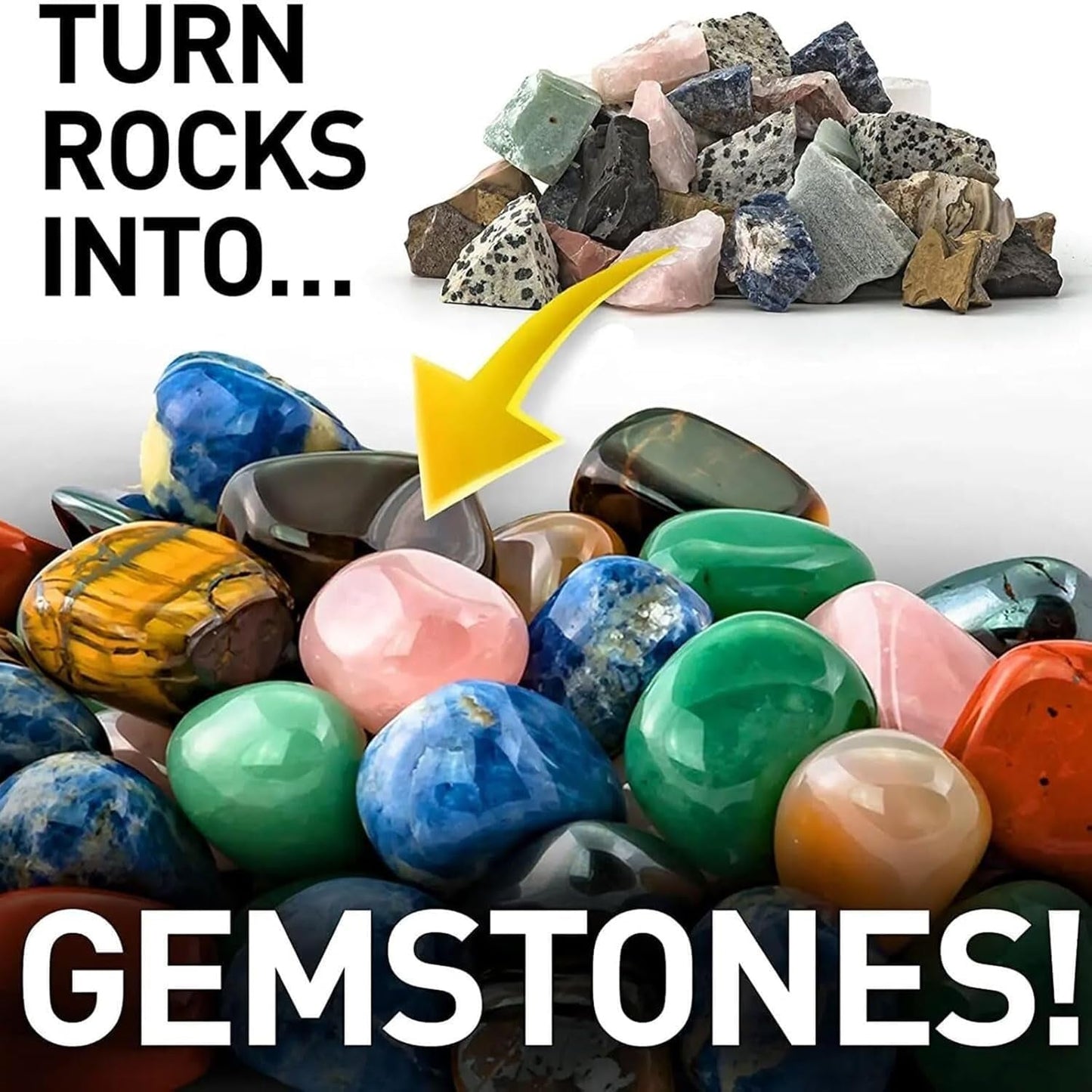 Gemstone Tumbler Kit for Beginners | Quiet, Leak-Proof | Digital Timer