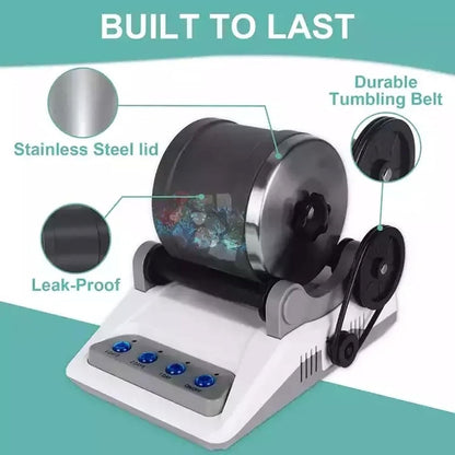 Gemstone Tumbler Kit for Beginners | Quiet, Leak-Proof | Digital Timer