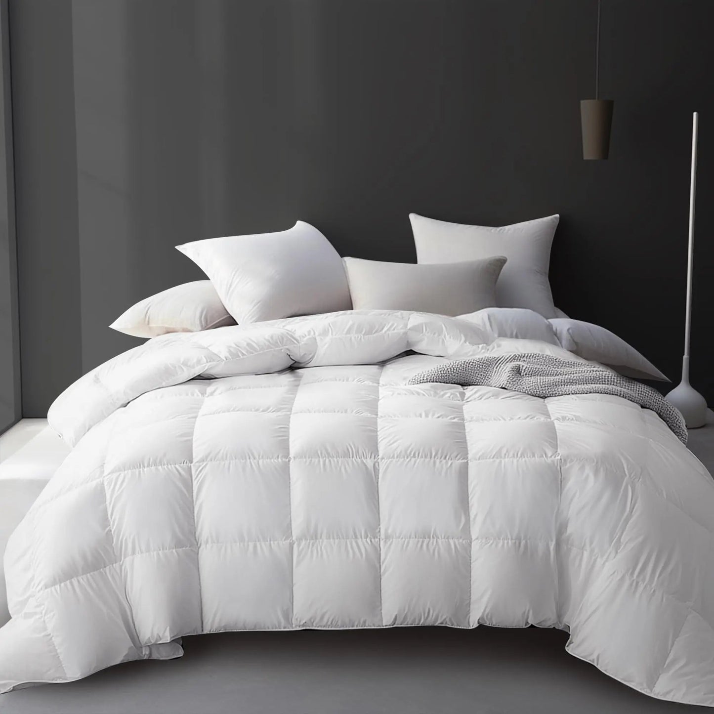 Goose Down Comforter | Breathable Quilted Design | 95% Down Fill | All-Season Comfort