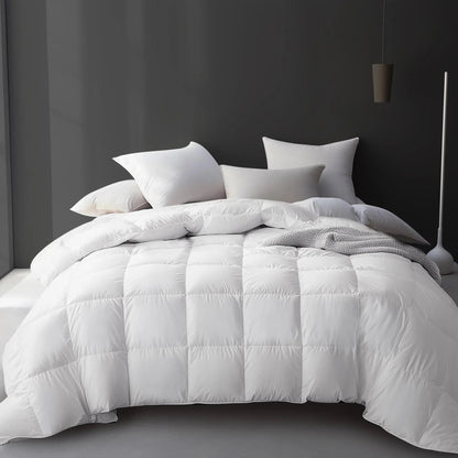 Goose Down Comforter | Breathable Quilted Design | 95% Down Fill | All-Season Comfort