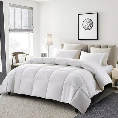 Goose Down Comforter | Breathable Quilted Design | 95% Down Fill | All-Season Comfort