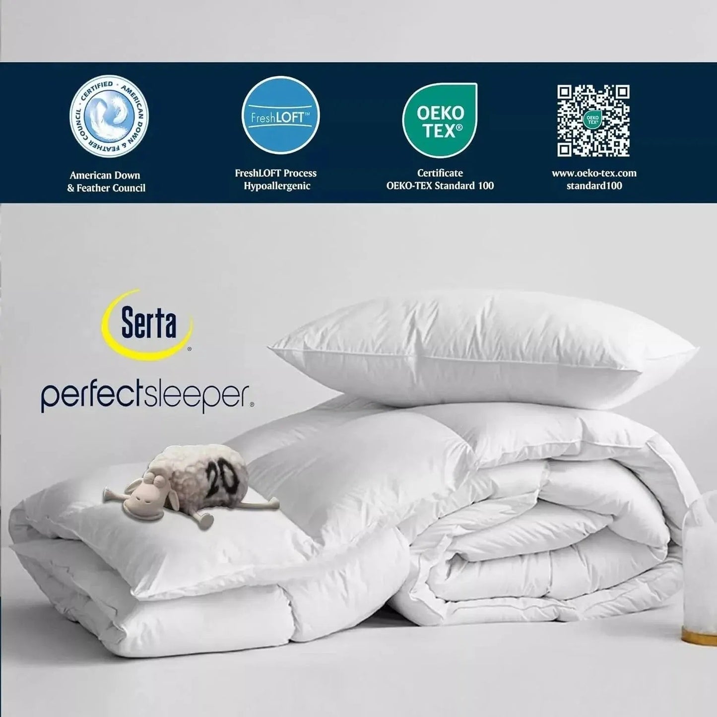Goose Down Comforter | Breathable Quilted Design | 95% Down Fill | All-Season Comfort