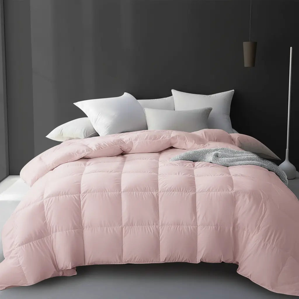 Goose Down Comforter | Breathable Quilted Design | 95% Down Fill | All-Season Comfort