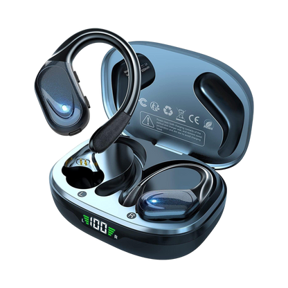 Gym Earbuds | Secure-Fit Earhook Design | 80-Hour Battery Life | Waterproof