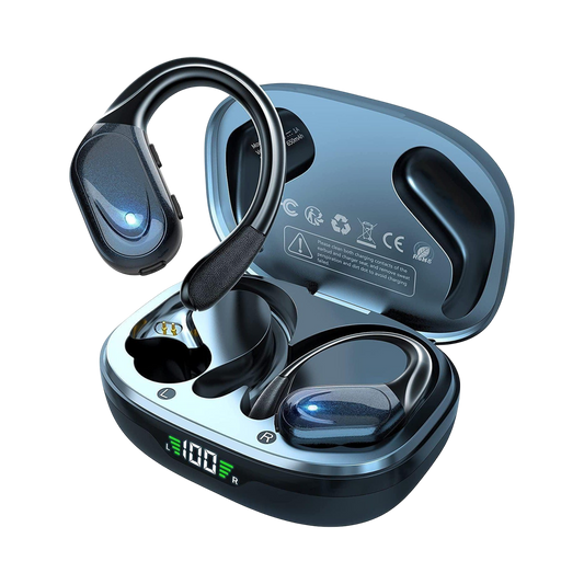 Gym Earbuds | Secure-Fit Earhook Design | 80-Hour Battery Life | Waterproof