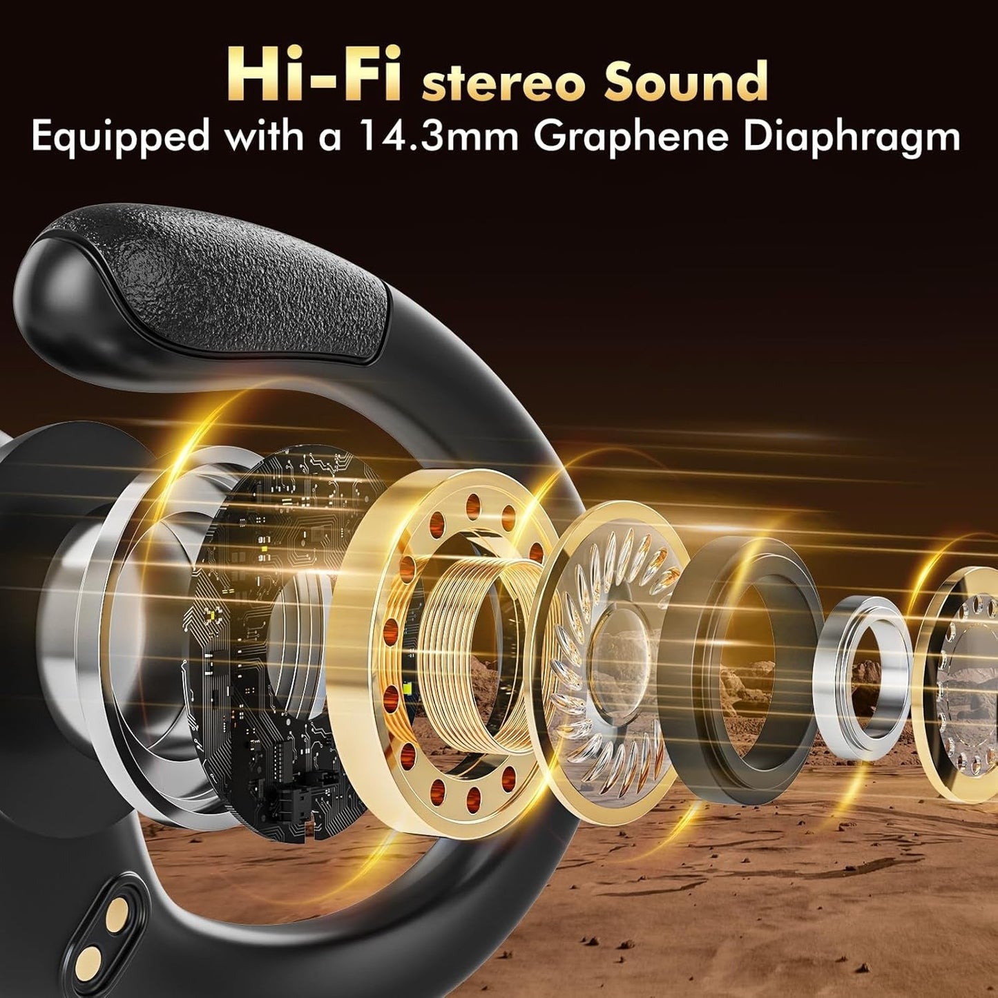 Gym Earbuds | Secure-Fit Earhook Design | 80-Hour Battery Life | Waterproof